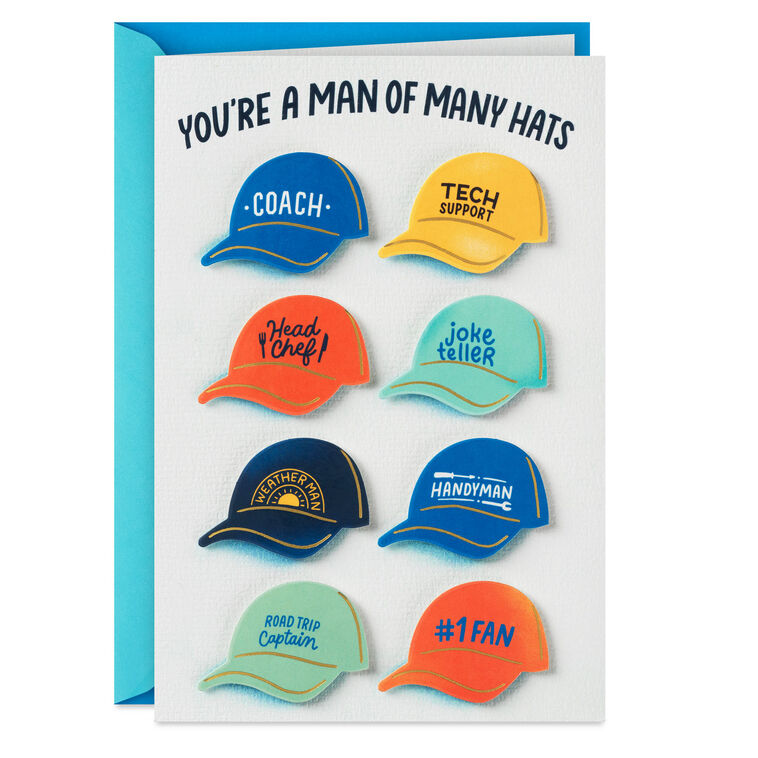 You're a Man of Many Hats Father's Day Card for Dad